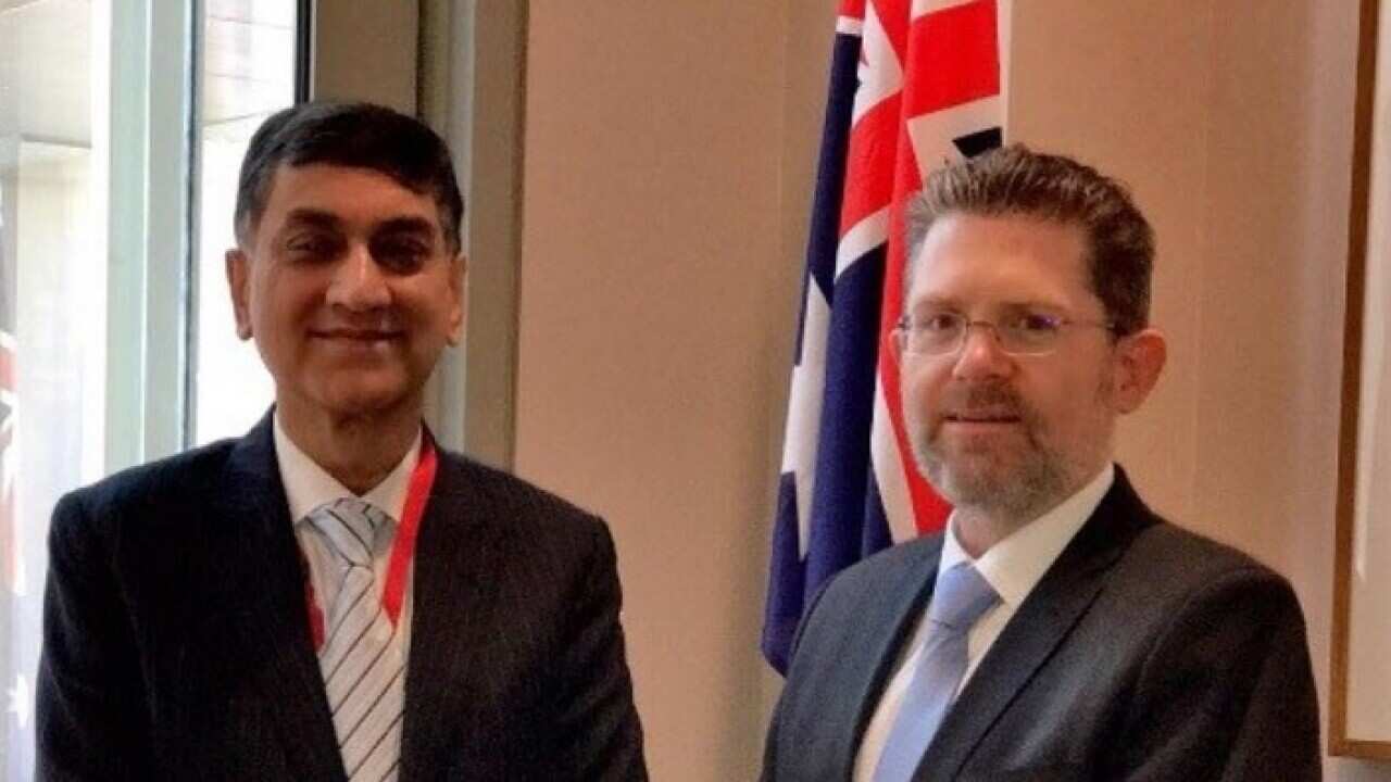 Pakistan High Commissioner in Canberra with Australian Senate President