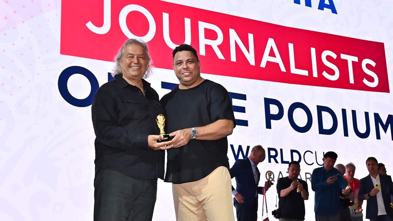 AIPS / FIFA Journalist on the Podium ceremony - FIFA World Cup Qatar 2022