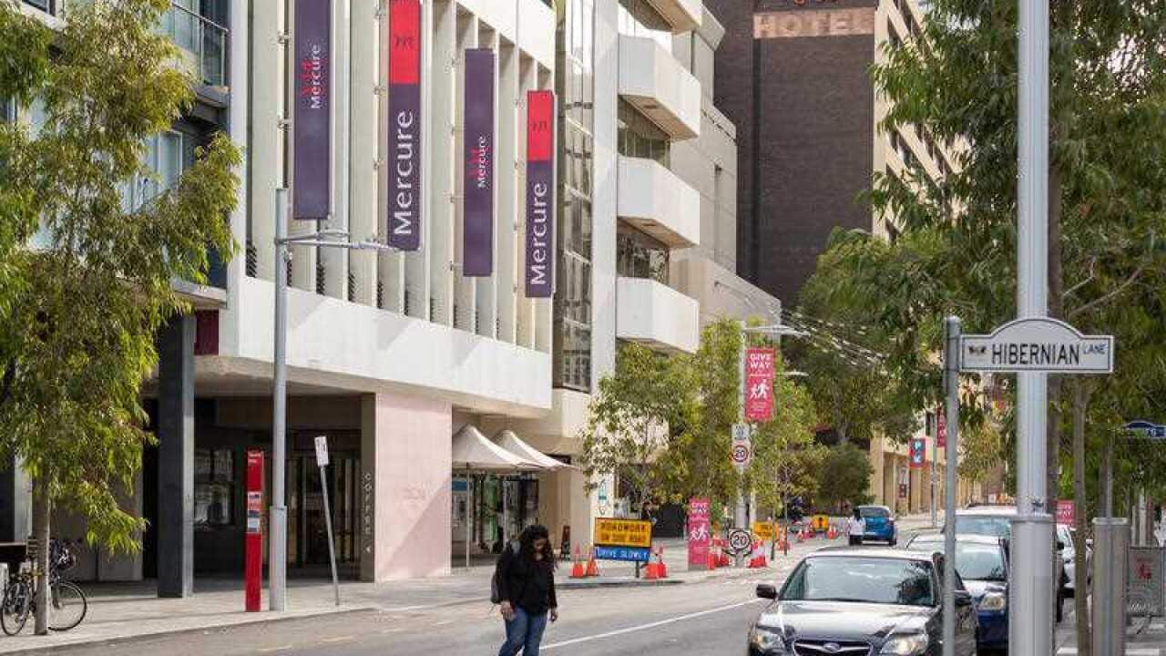 A general view of the Mercure Hotel Perth in Perth, Friday, 23 April, 2021.