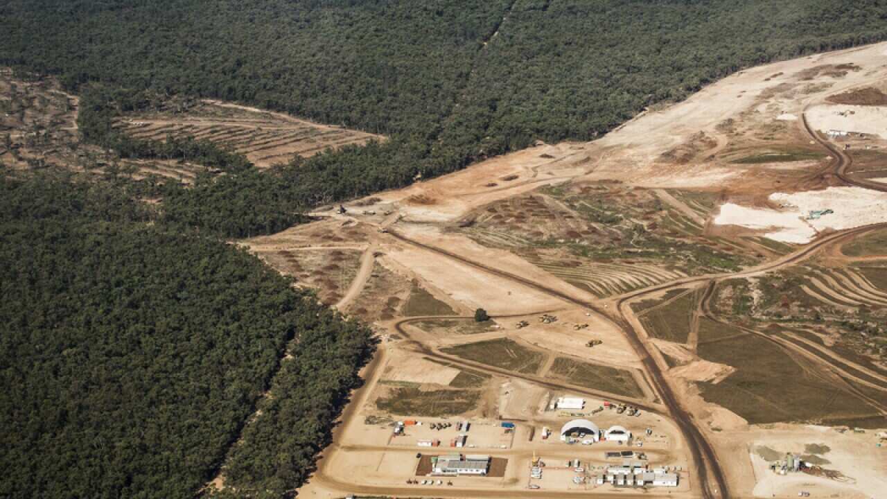 An aerial photo of the Maules Creek coal mine development