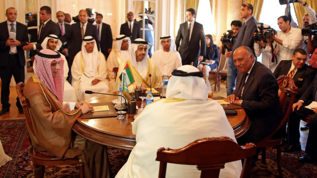 Gulf state foreign ministers meeting in Cairo