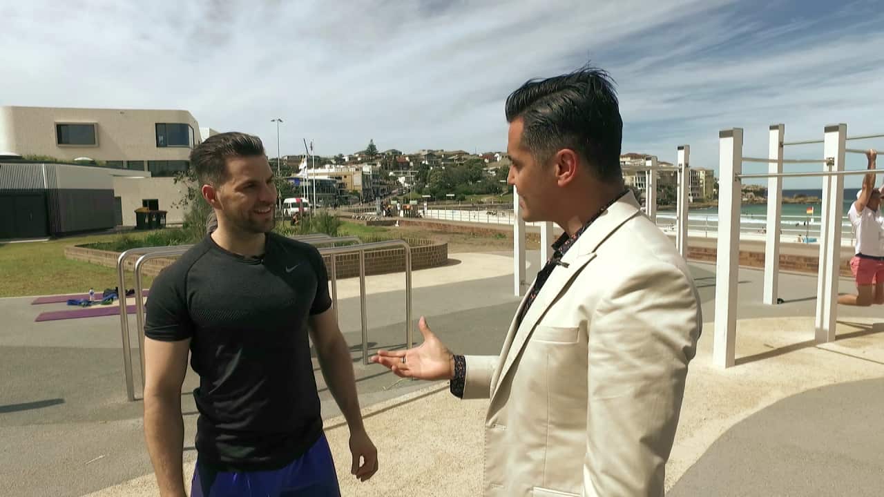 Ricardo Goncalves with personal trainer Dinny Morris.