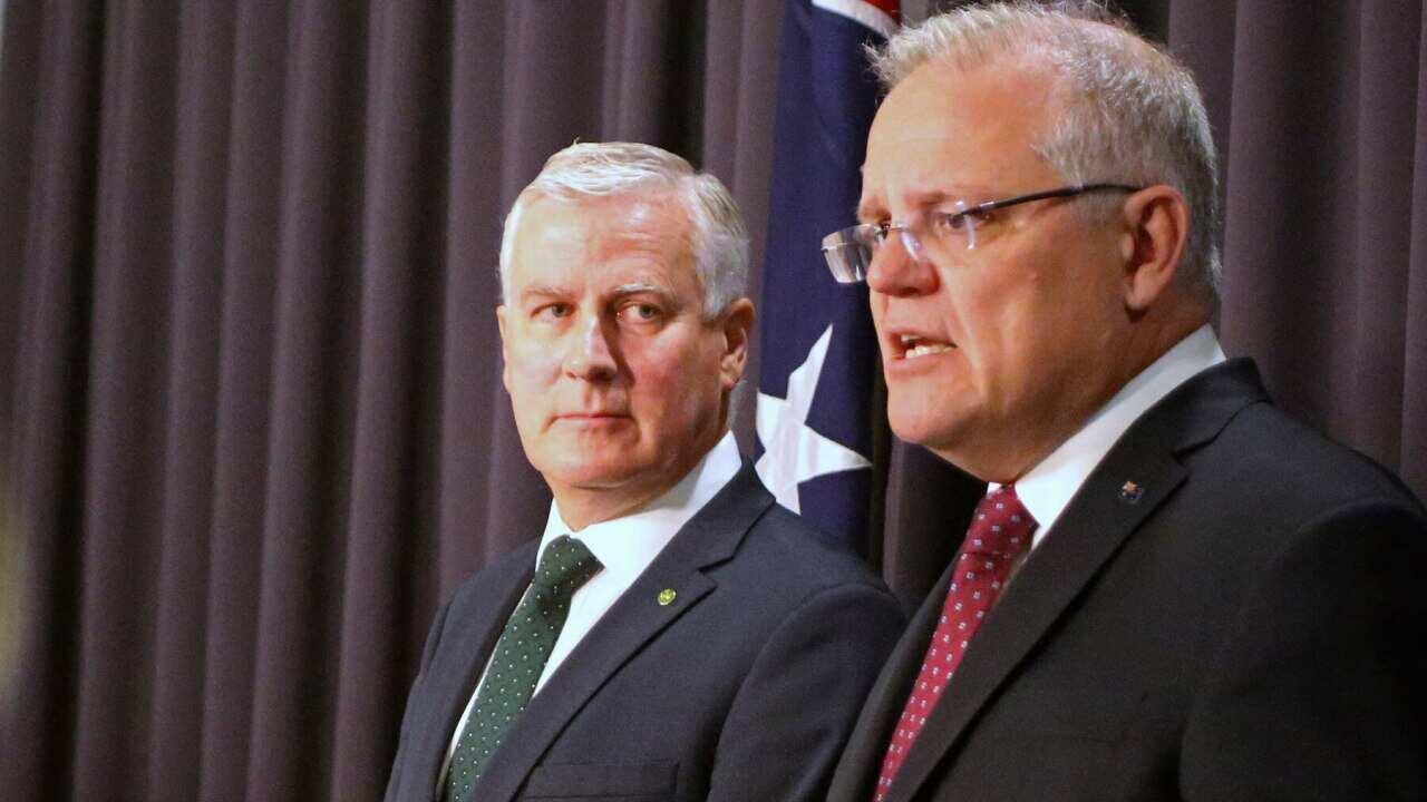 PM Scott Morrison and Deputy PM Michael McCormack brief the media on cabinet changes