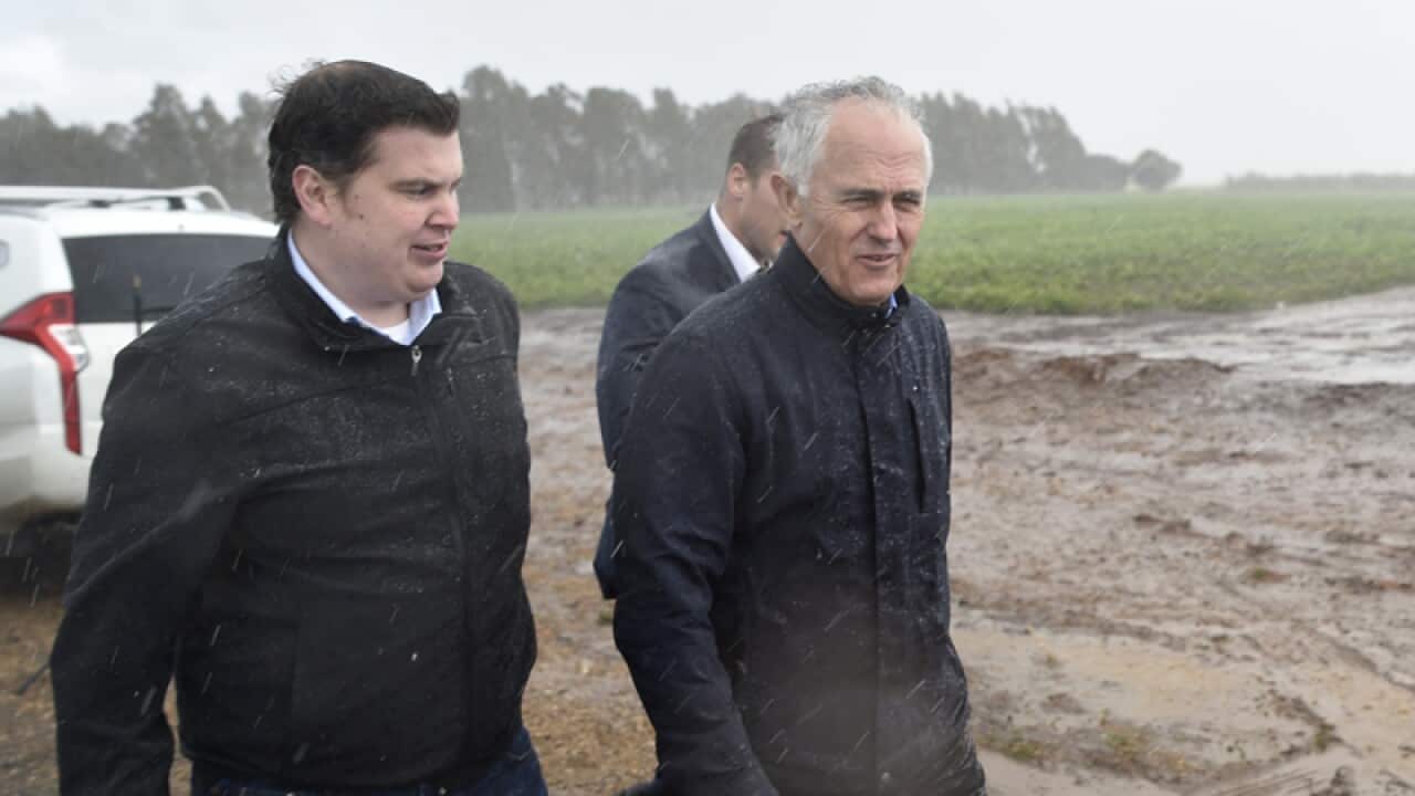 Malcolm Turnbul visits properties flooded in Virginia