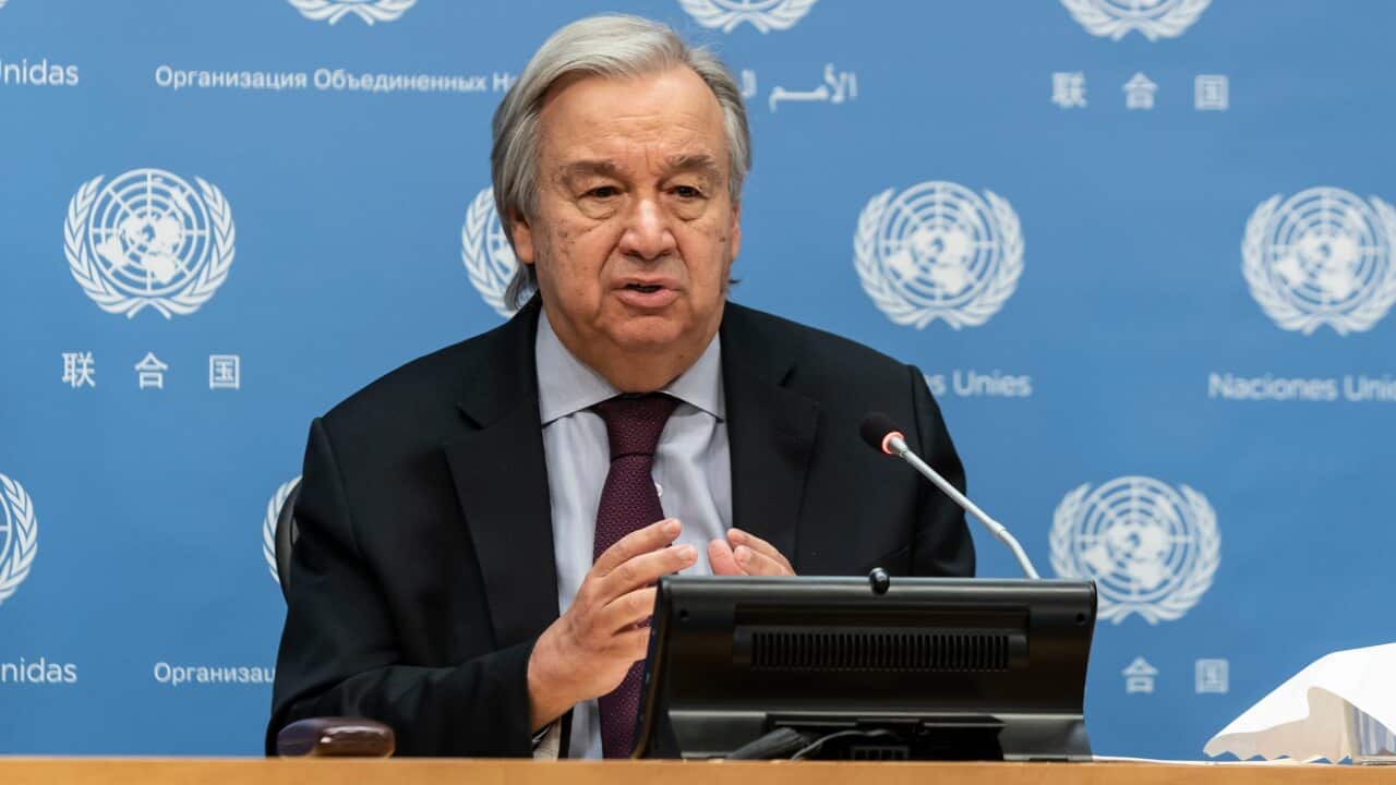 UN Secretary-General Antonio Guterres at the UN Headquarters in New York.