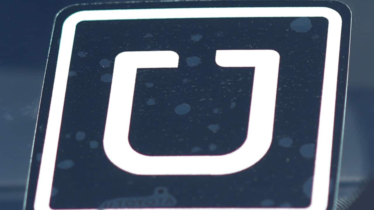 An Uber sticker