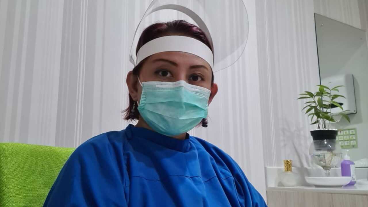 Psychologist RR Rahajeng Ikawahyu Indrawati at her workplace, Puri Cinere Hosptital, Jakarta, July 2020.