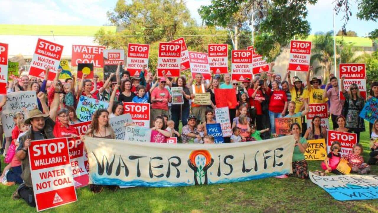 Protest against the Wallarah 2 coalmine last October.