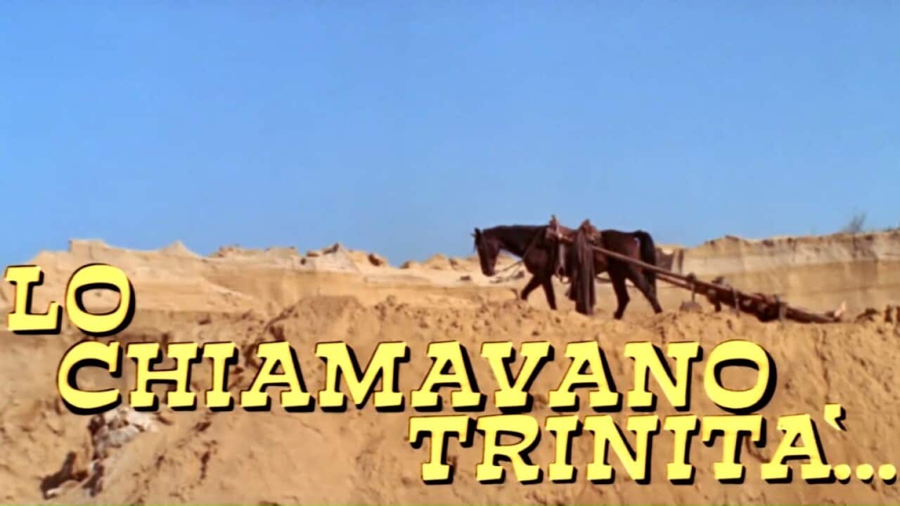 Italian title card from the movie They Call Me Trinity (1970)