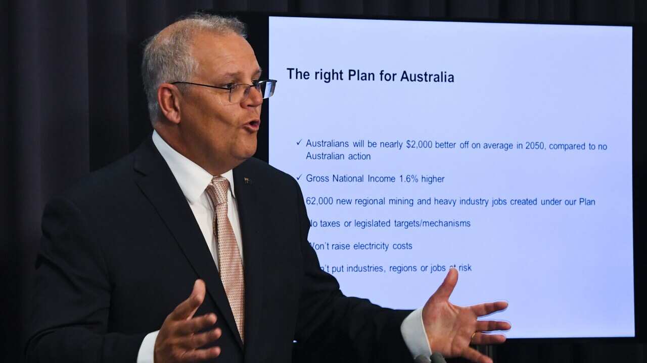 Australian Prime Minister Scott Morrison speaks to the media during a press conference at Parliament House in Canberra, Tuesday, October 26, 2021. (AAP Image/Lukas Coch) NO ARCHIVING