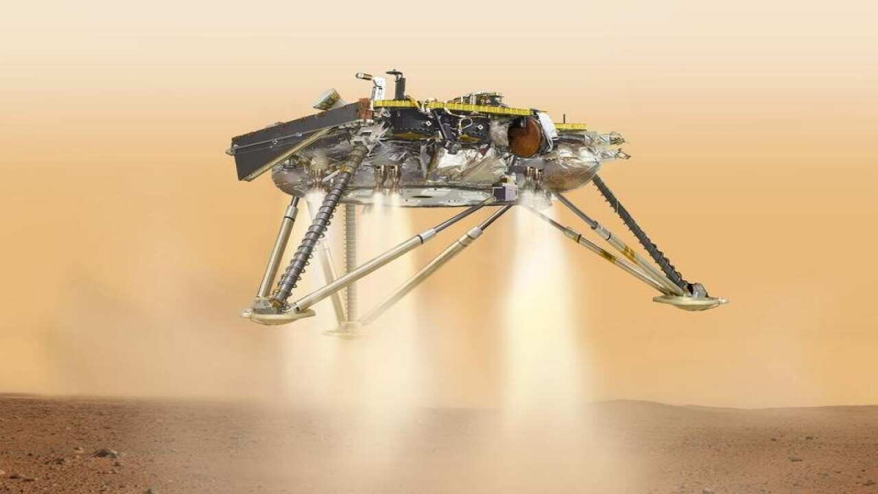 An artist's impression of the InSight lander.