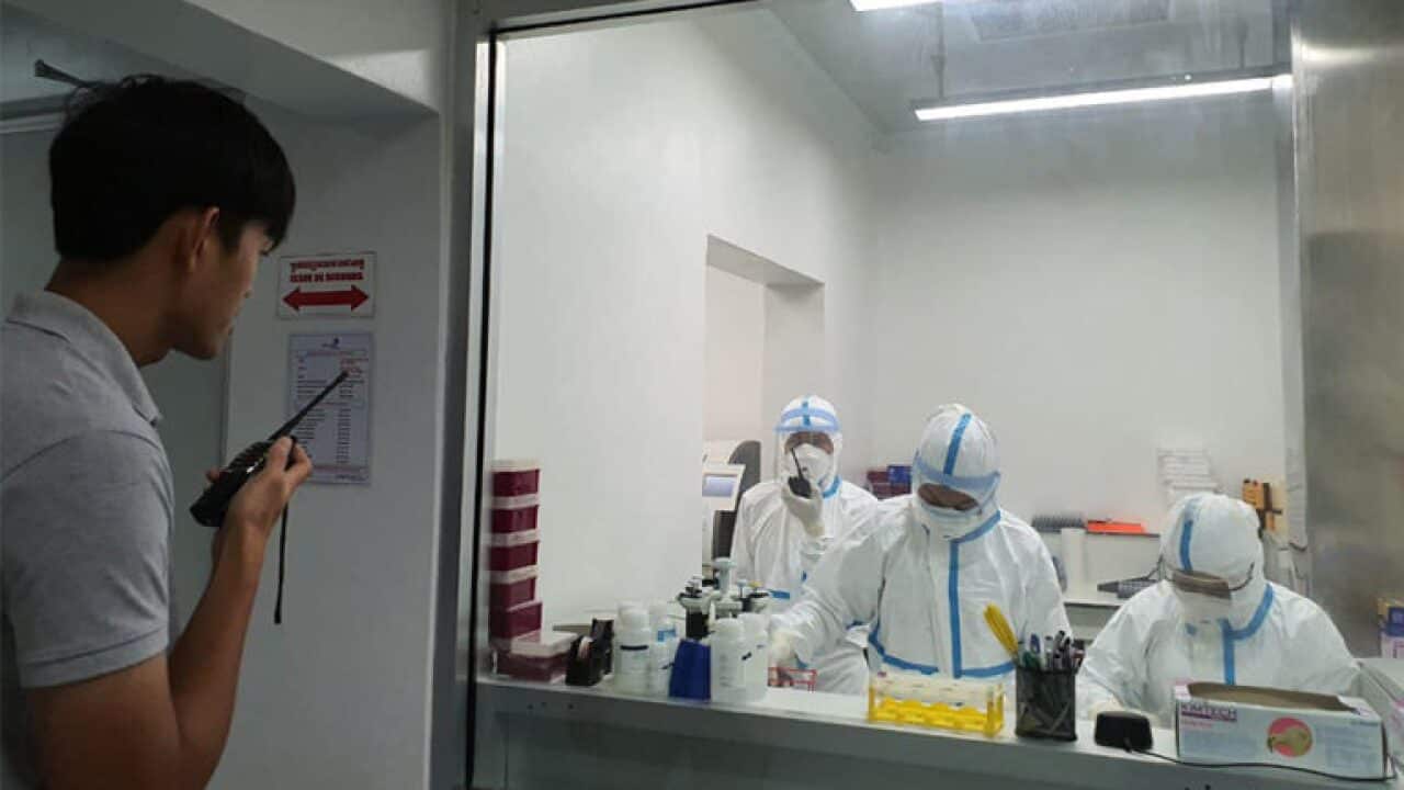 Covid-19 testing lab in Cambodia