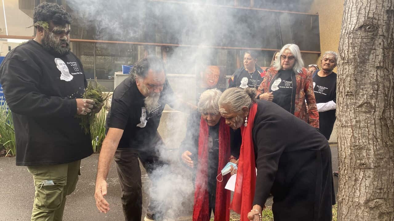 Thomas family outside court
