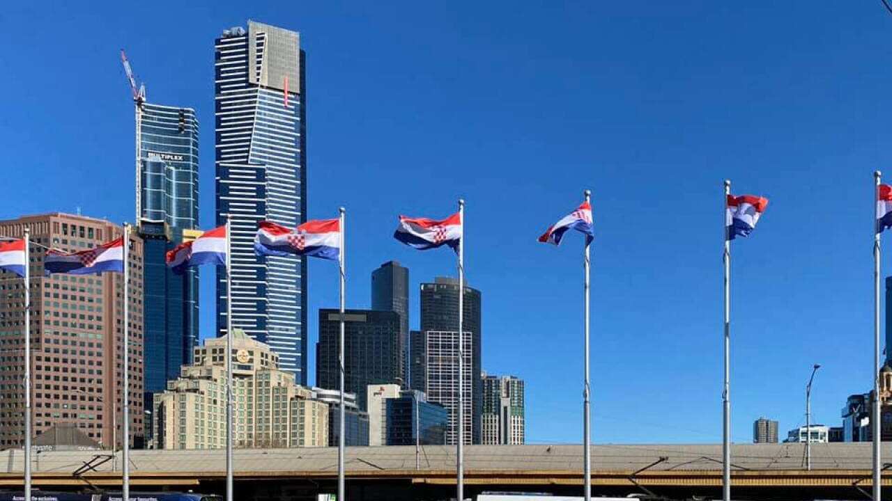Croatian flags Federation Square HRVATSKE ZASTAVE DAN DRZAVNOSTI
