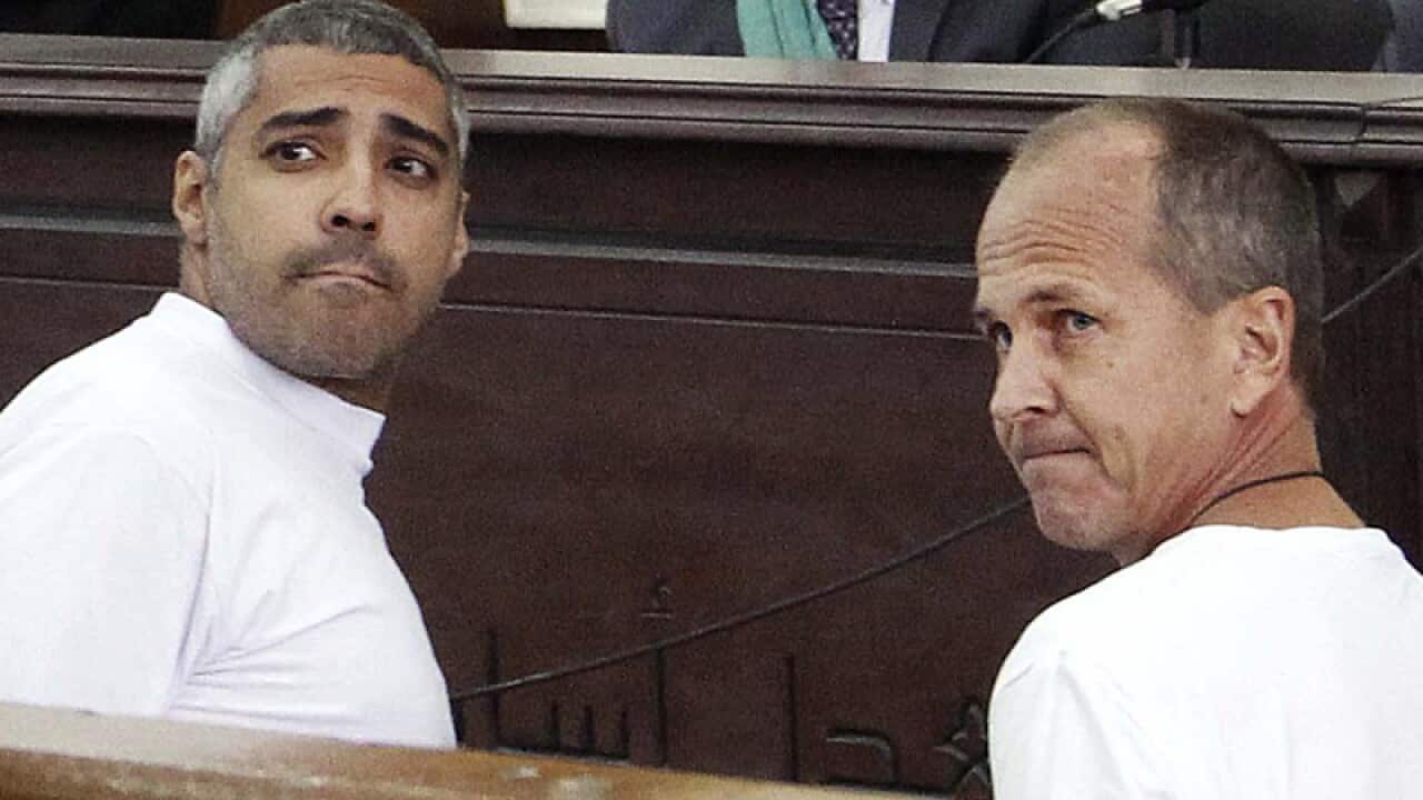 Producer Baher Mohamed, left, and Cairo bureau chief Mohammed Fahmy