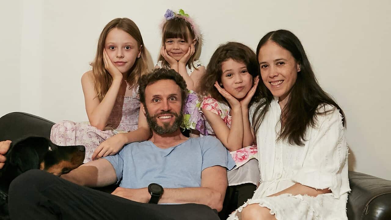 Sergei Pevnev with his family