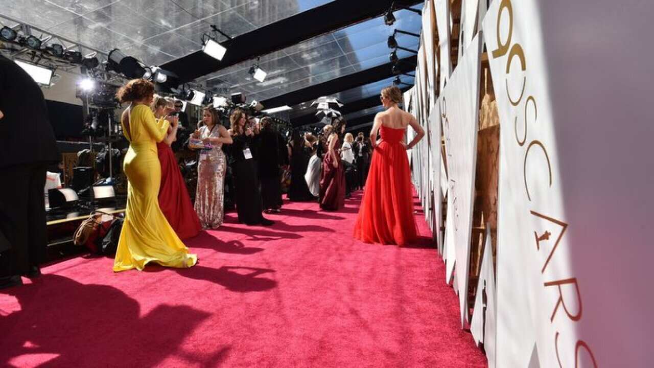 Atmosphere on the red carpet ahead of the 90th annual Academy Awards (Oscars)