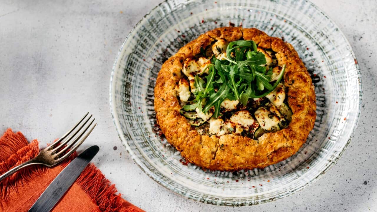 Zucchini and goats’ cheese galette