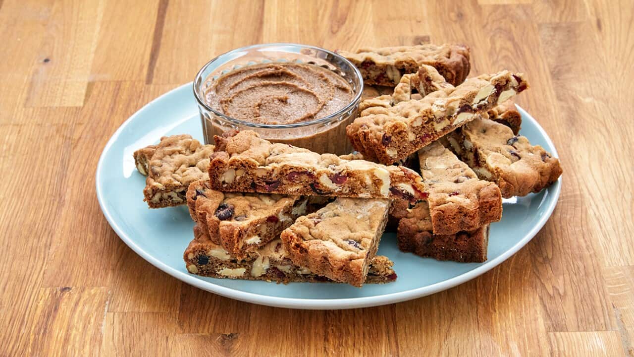 Pecan white chocolate and cranberry cookies