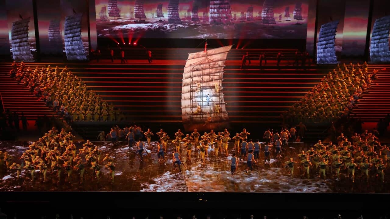 A gala performance marks the 100th anniversary of the founding of the Communist Party of China at Nanjing Olympic Stadium