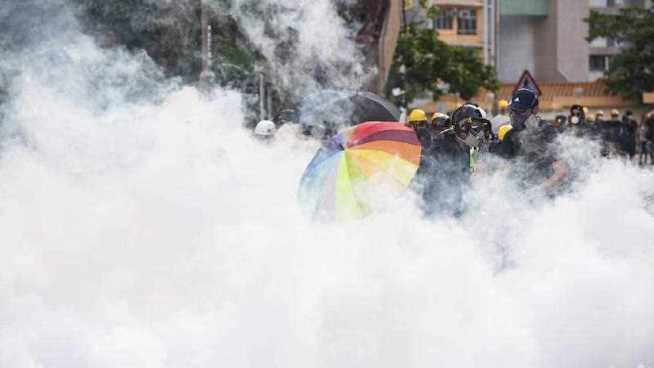 The protests in Hong Kong continue as protesters moved to shut down the Asian financial hub with a general strike on Monday.