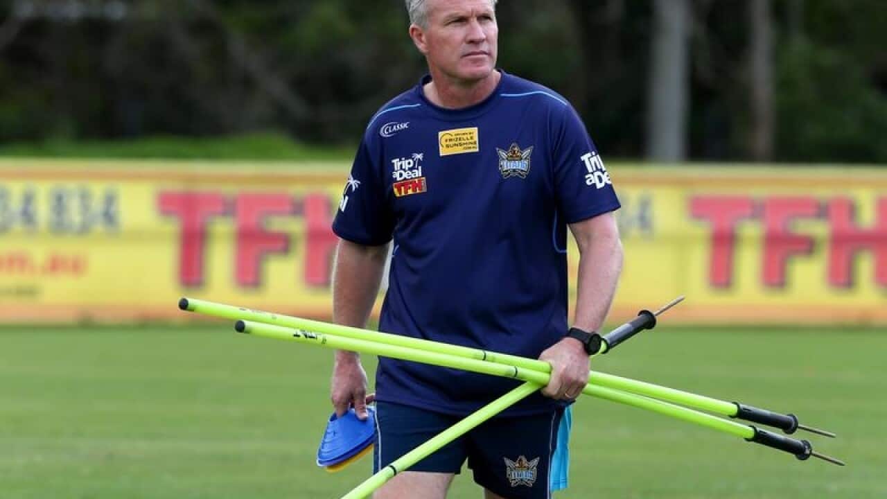Gold Coast Titan's coach Garth Brennan is seen during training.