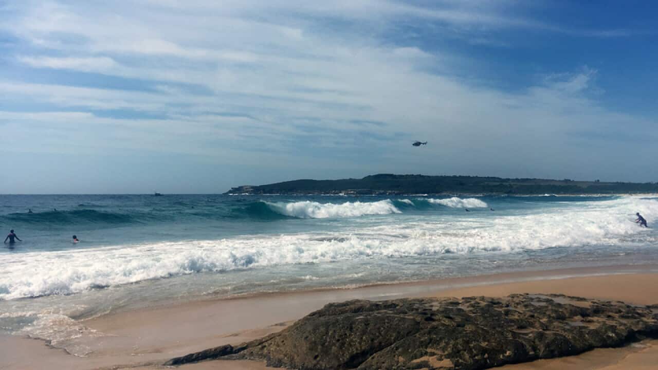 Police and emergency services search the waters off Maroubra Beach