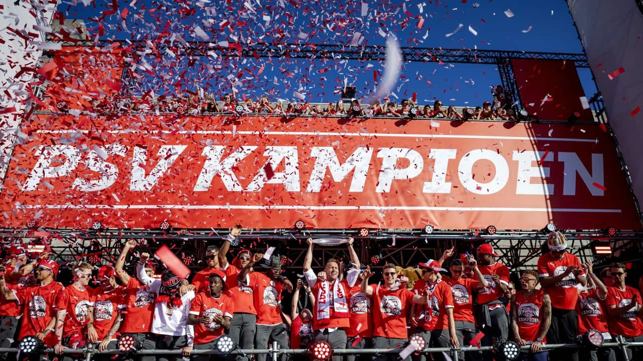 Players and staff PSV honored in Eindhoven