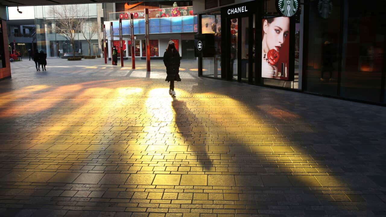 Shoppers are few and far between in Beijing, China