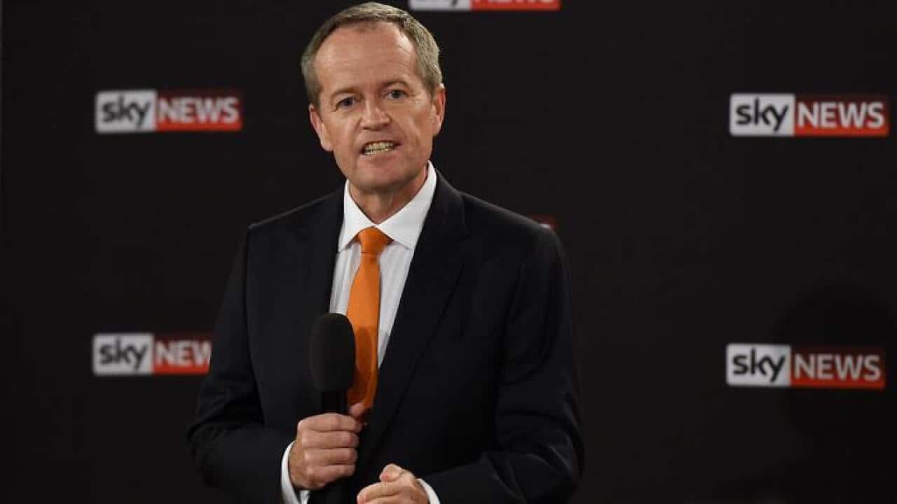 Leader of the Opposition Bill Shorten participates in a Leaders Forum at Windsor RSL as part of the 2016 election campaign in Sydney, Friday, May 13, 2016. (AAP Image/Mick Tsikas) NO ARCHIVING