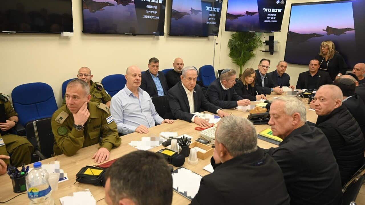 Israeli war cabinet meeting in Tel Aviv