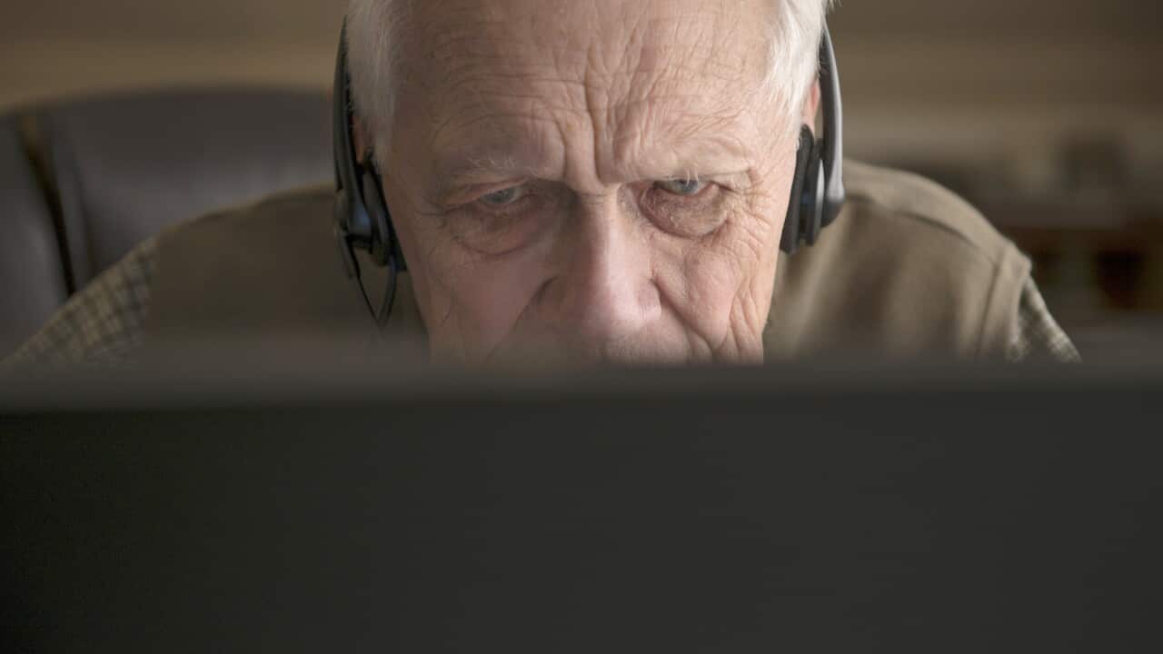 Ron Lehker, 90, on his computer answering numerous questions on Reddit. Recently his grandson put him on Reddit's AMA (Ask Me Anything) and he received hundreds of responses, people asking him about life, love, time, history, right and wrong, etc.