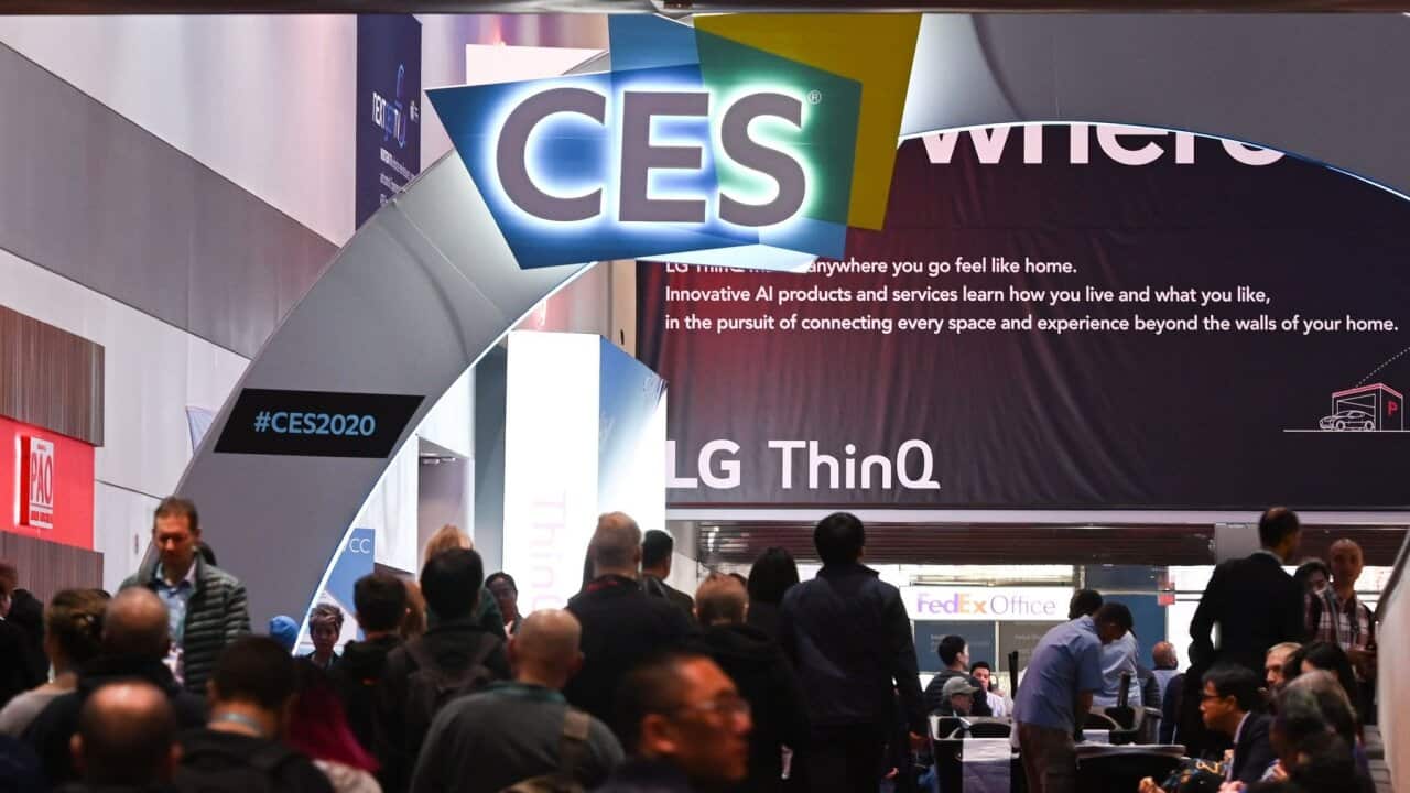Attendees walk through the Las Vegas Convention Center January 10, 2020 on the final day of the 2020 Consumer Electronics Show (CES) in Las Vegas, Nevada. (Photo by Robyn Beck / AFP) (Photo by ROBYN BECK/AFP via Getty Images)