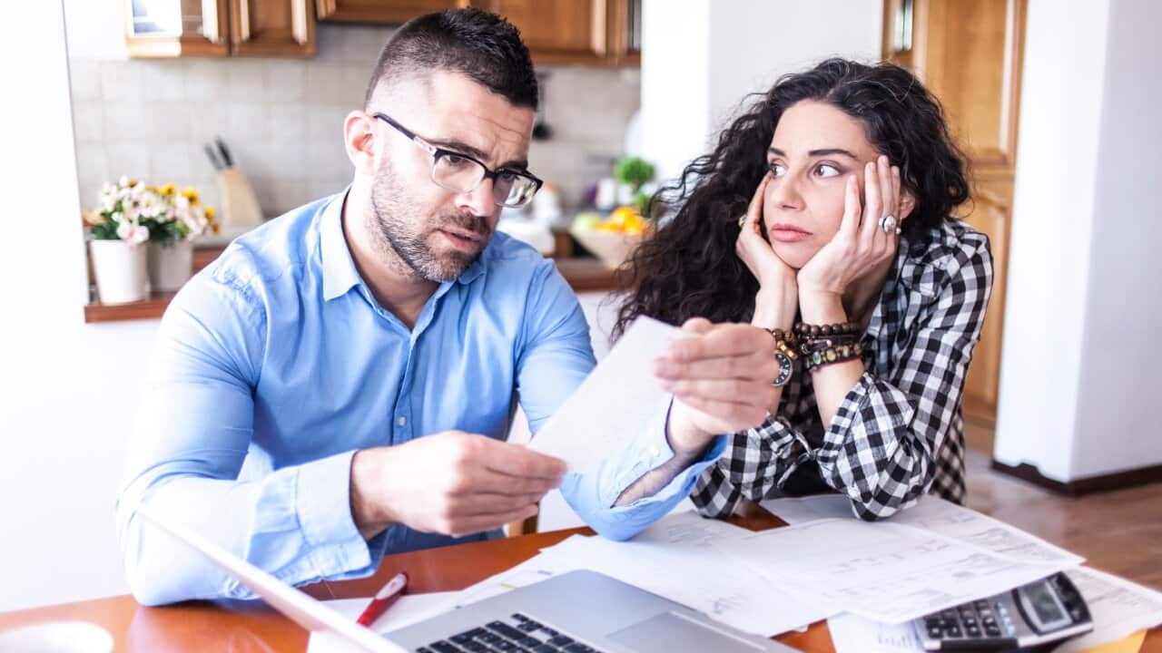 Young couple having finacial problems