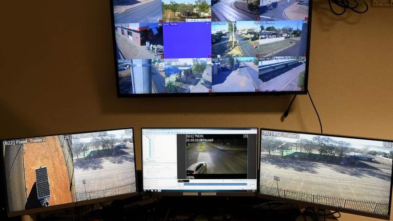 CCTV feeds at Tennant Creek Police Station, at Tennant Creek