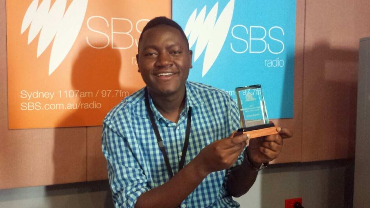 Linus Jamal Faustin ndani ya studio ya SBS Swahili