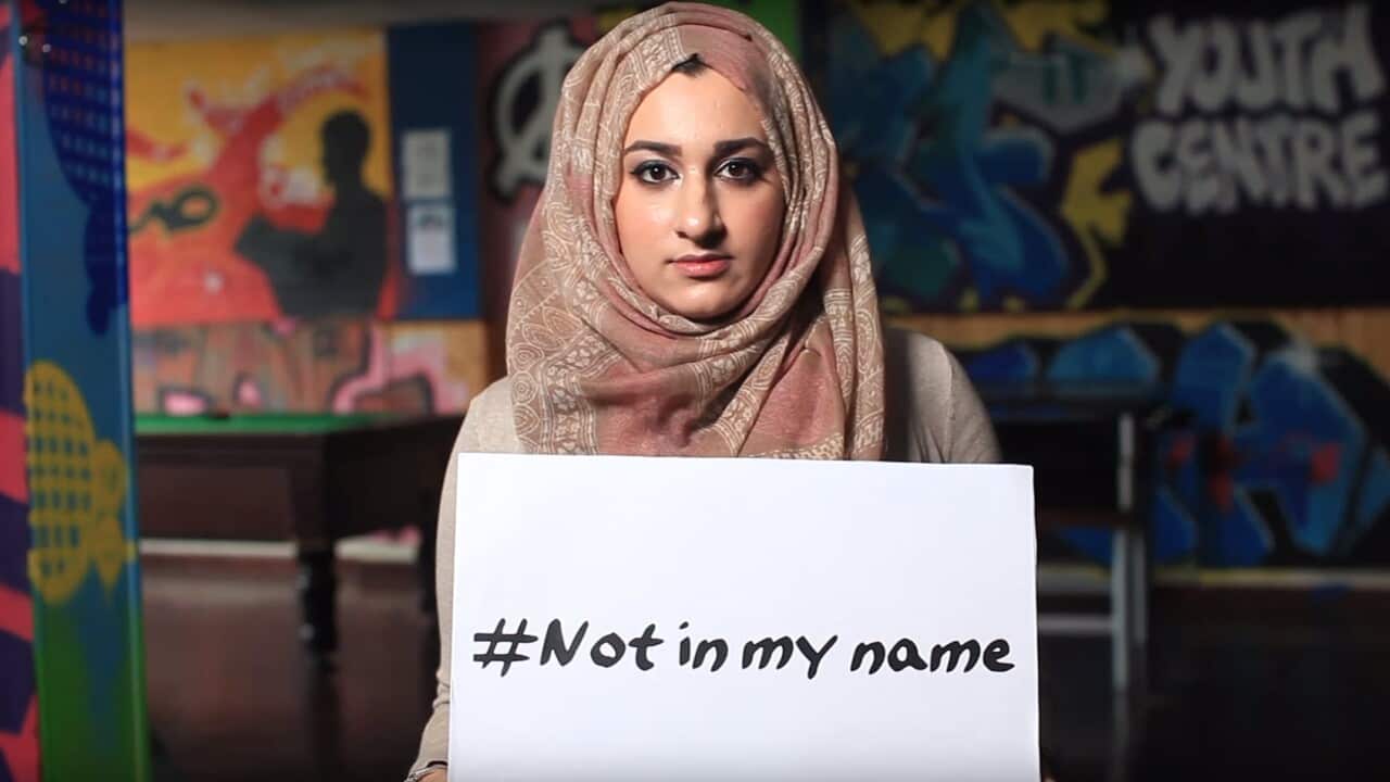 A still from the Active Change Foundation's #NotInMyName campaign.