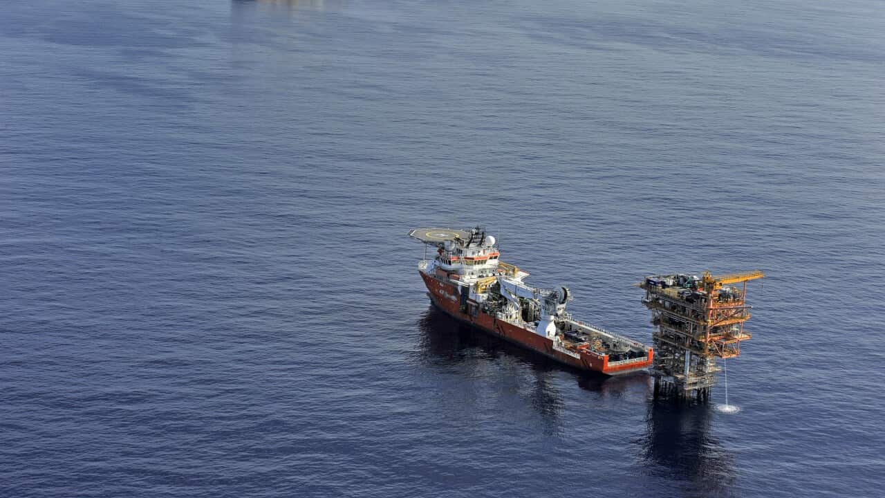 FIle image of the Montara oil field in the Timor Sea