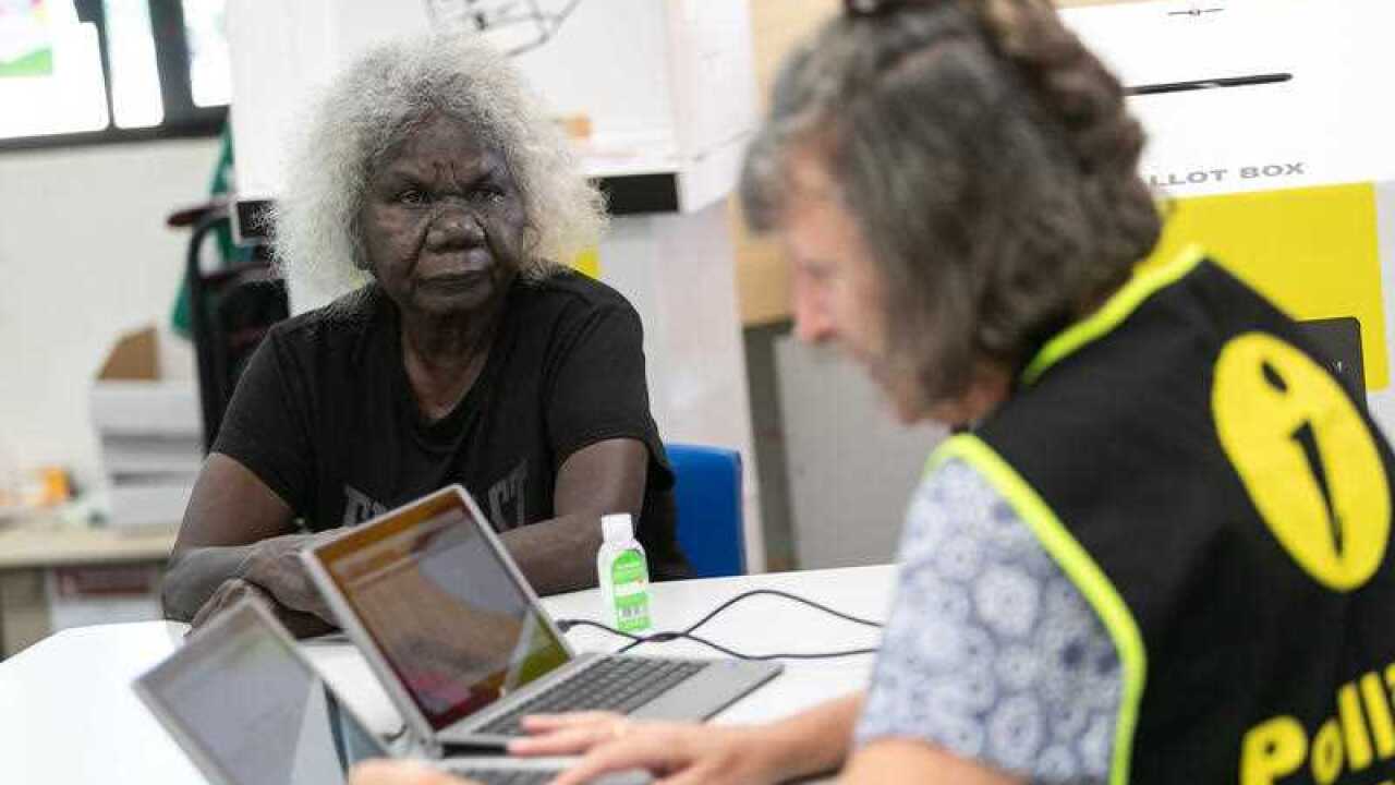 Eucharia Tipungwuti takes to the polls in Darwin,