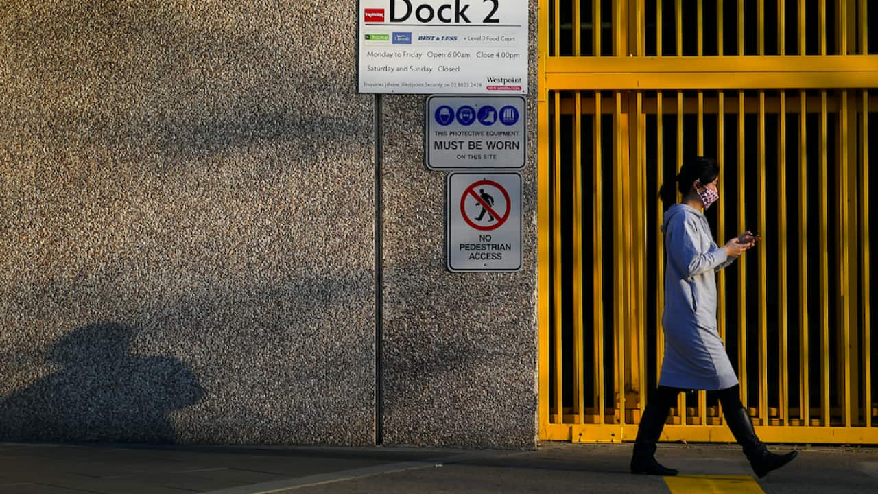 A woman is seen in Blacktown, in the west of Sydney, Saturday, August 14, 2021.