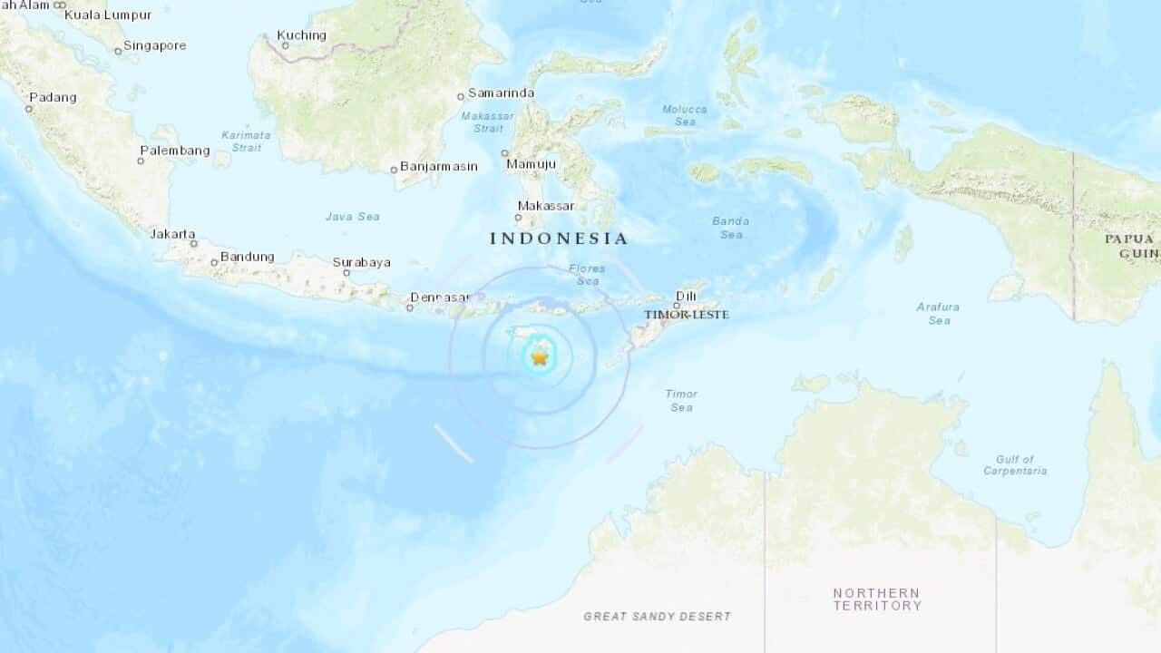 An image of where the quake hit