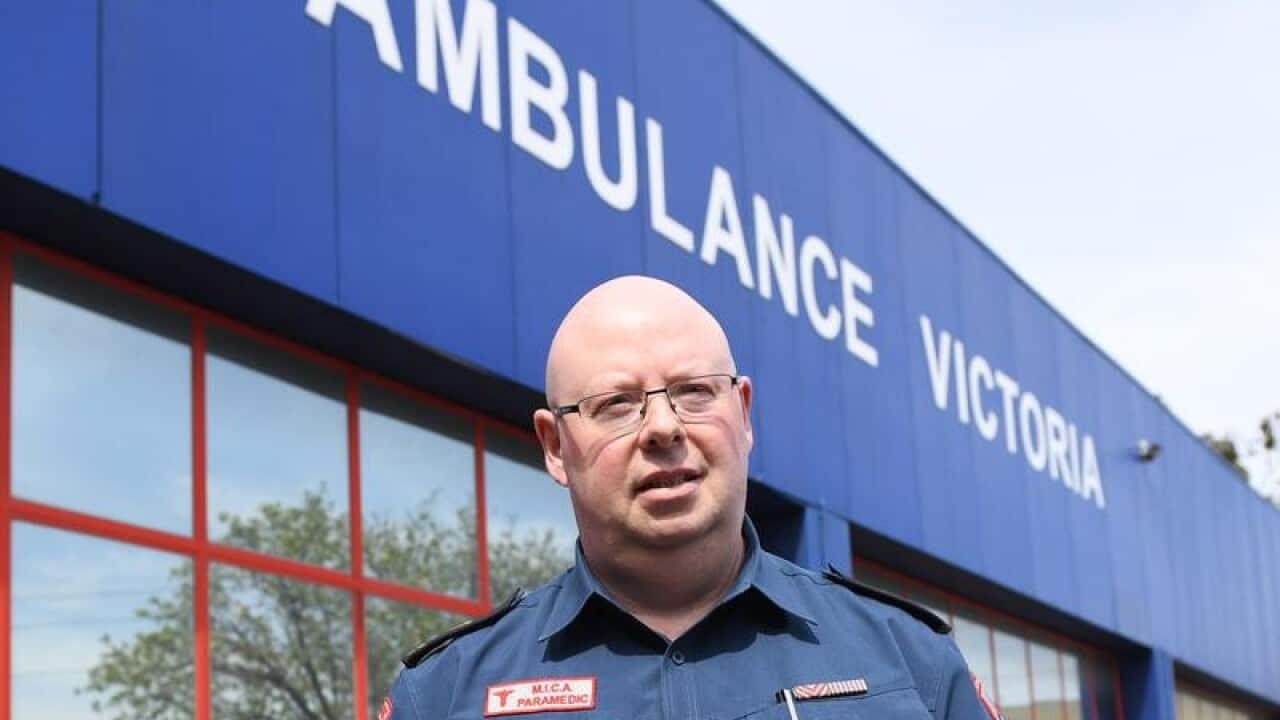 Ambulance Victoria Tony Walker addresses the media in Melbourne.