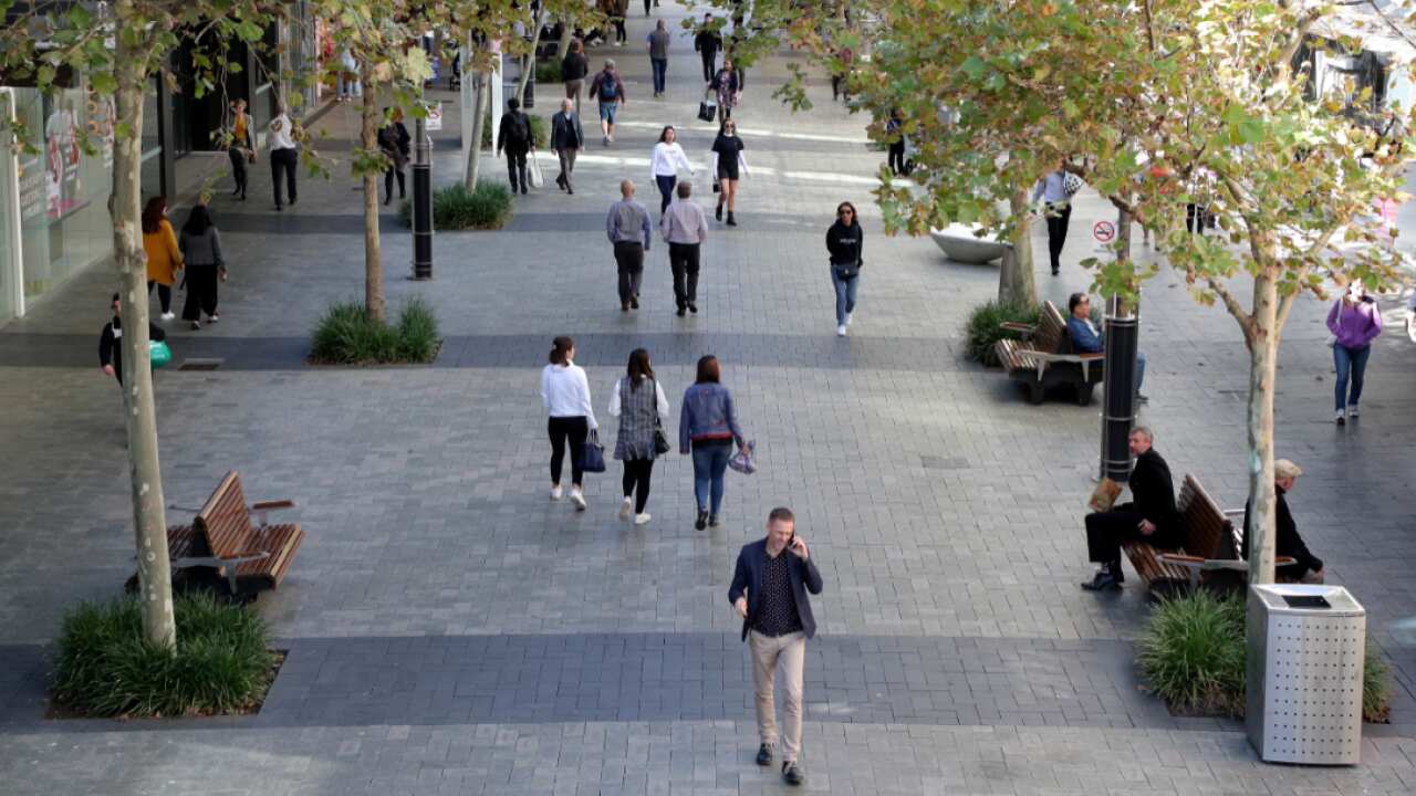 A general view in Perth CBD, Monday, May 18, 2020.