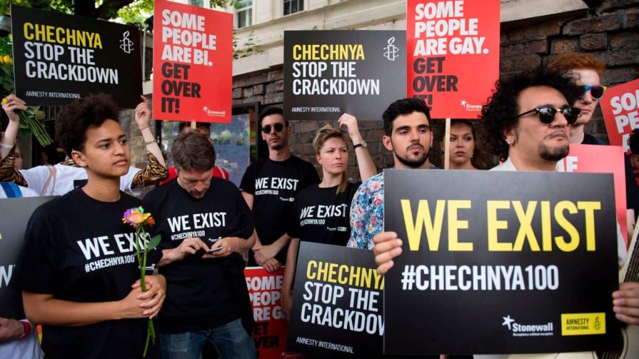 Chechnya demonstrators