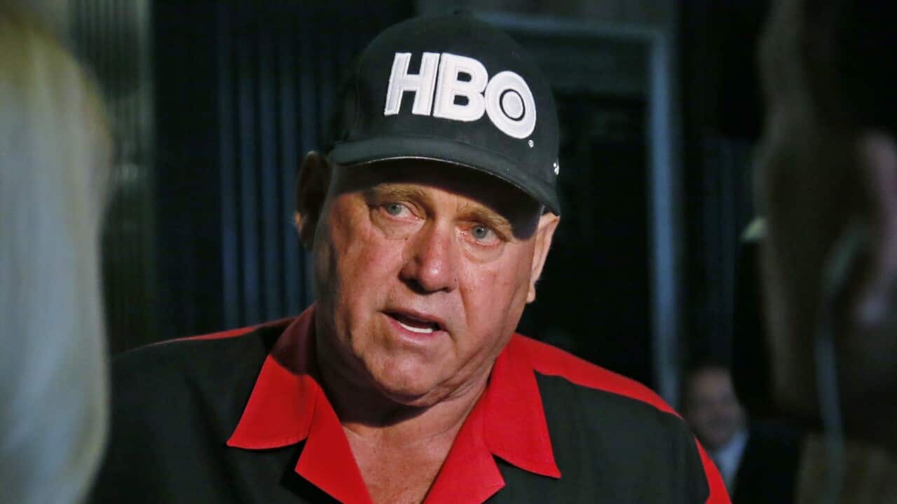 In this June 13, 2016, file photo, Dennis Hof, owner of the Moonlite BunnyRanch, a legal brothel near Carson City, Nevada.