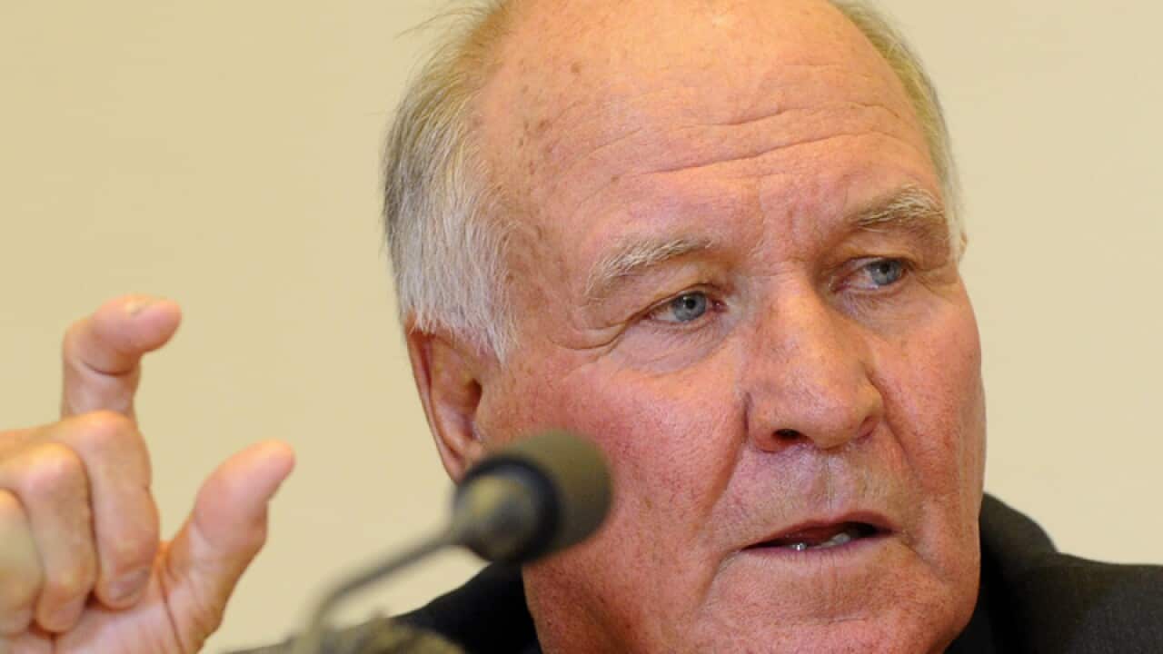 Former independent Tony Windsor speaks in Canberra