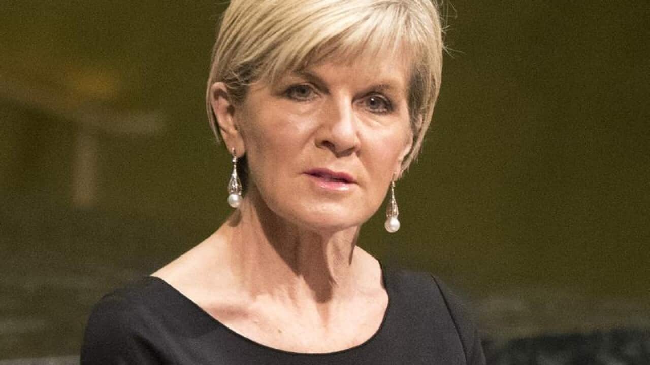 Australian Foreign Minister Julie Bishop at the UN HQ.