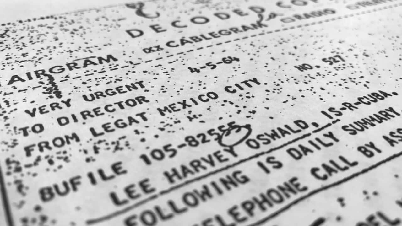 Part of a file on efforts to trace Lee Harvey Oswald's movements