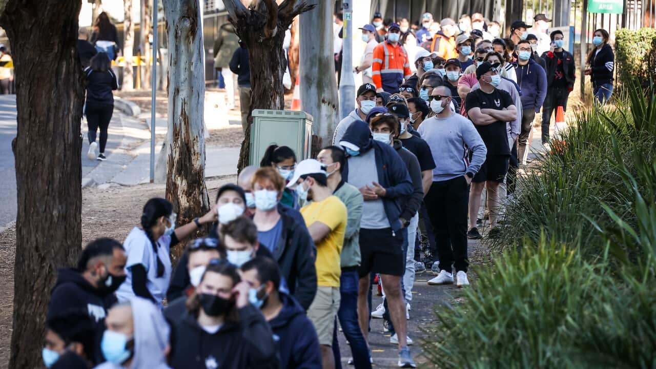 Sydney Olympic Park Vaccination Centre, credit: AAP Image/David Gray
