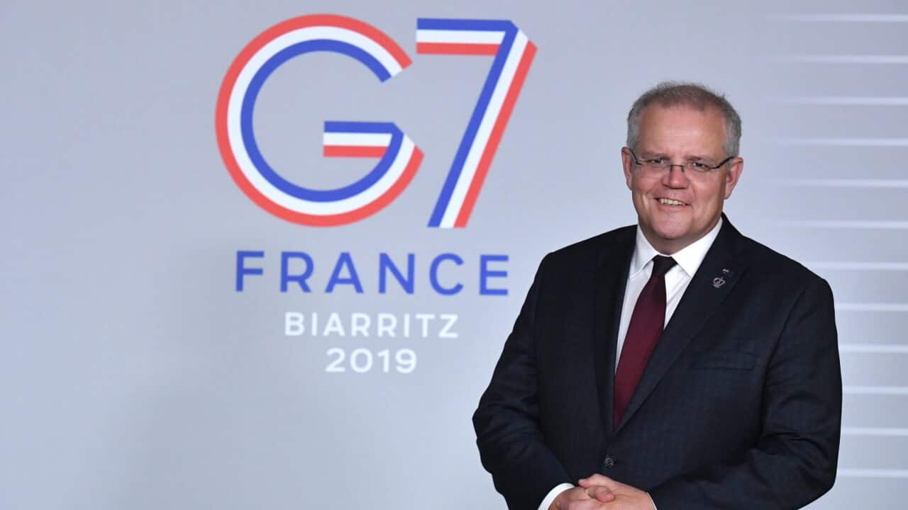 Prime Minister Scott Morrison at the G7 Summit in Biarritz, France